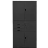 Furnova Pisarniška omara antracitna 90x40x180 cm jeklo, (21919649) | Shoptok.si