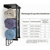 BETHOM Stenski nosilec za brisače s polico in 3 kljukicami 50cm | Shoptok.si