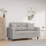  The Living Store Kavč dvosed z blazinami sv. siv 120 cm tkanina iz mikrovlaken - Dvosed, (21494409) | Shoptok.si