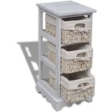 vidaXL 240796 Wooden Storage Rack 3 Weaving Baskets White | shoptok.hr