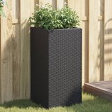 vidaXL Vrtna sadilica crna 40 x 40 x 80 cm od poliratana u