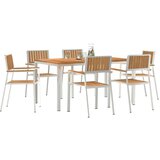 Vanjski set za objedovanje 7 pcs Smeđa Čvrsto teak drvo | shoptok.hr