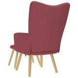  Stolica za opuštanje s tabureom od tkanine crvena boja vina | shoptok.hr