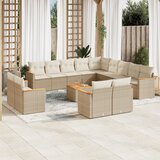 vidaXL 14-dijelni set vrtnih sofa s jastucima poliratan Bež | shoptok.hr