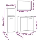  3-dijelni set kupaonskog namještaja boja smeđeg hrasta drveni | shoptok.hr