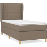  Box spring postelja z vzmetnico taupe 90x200 cm blago | Shoptok.si