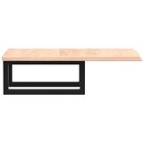  Zidna polica za umivaonik od čelika i masivne hrastovine Smeđa 40 x 60 x 2 cm | Shoptok.si