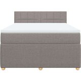 vidaXL Box spring postelja z vzmetnico taupe 140x190 cm blago | Shoptok.si
