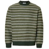 Selected Puloverji Revy Knit - Deep Forest/Dried Herb Zelena Cene