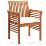 5-dijelni vrtni blagovaonski set s jastucima bagremovo drvo | shoptok.hr