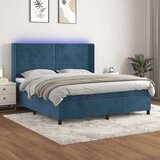  Box spring s madracem LED tamnoplavi 180x200 cm baršun Cijene