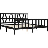  Okvir za krevet s uzglavljem crni 200 x 200 cm od masivnog drva | Eponuda.ba