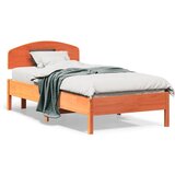 Furnova Posteljni okvir brez vzmetnice voščeno rjav 90x190 cm borovina, (21935294) | Shoptok.si
