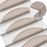  Prostirke za stepenice 15 kom 56x17x3 cm svijetlosmeđe poluokrugle | shoptok.hr