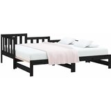  Dnevni ležaj na izvlačenje crni 90x190 cm masivna borovina | Shoptok.si