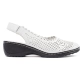 GOODIN White wedge sandals with an open heel | Shoptok.si