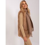 Wool Fashion Italia Scarf-AT-SZ-23185.62P-dark beige | Shoptok.si
