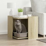  Kutija z mačji pijesak boja hrasta 53x53x51cm konstruirano drvo | shoptok.hr