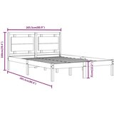  Okvir za krevet od masivne borovine crni 200 x 200 cm | shoptok.hr