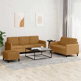  3-dijelni set sofa smeđi baršunasti Cijene