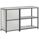 vidaXL Kuhinjski set za pohranu 2 pcs Srebrna 150 x 50 x 92 cm | shoptok.hr