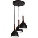  Luster na sajli NOAK WOOD 3xE27/15W/230V crna/buk | Eponuda.com