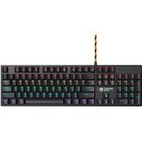 Canyon wired black mechanical keyboard with colorful lighting system104PCS rainbow backlight LED,also can custmized backlight,1.8M braided Cene