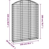  Gabionska košara s lukom 150x30x200/220 cm pocinčano željezo | Eponuda.com