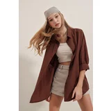 Bigdart 3900 Oversized Basic Long Shirt - Brown