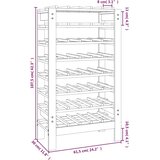  Stalak za vino 61,5x30x107,5 cm od masivne borovine | shoptok.hr