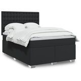  s oprugama i madracem crni 140 x 190 cm od umjetne kože | shoptok.hr
