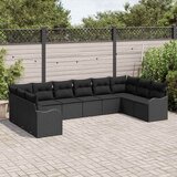  Sjedeća garnitura za vrt 10 kom. Crna poliratan 344 x 177,5 x 85 cm | Shoptok.si
