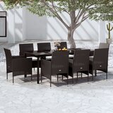  9-dijelni vrtni blagovaonski set s jastucima crni | Eponuda.com