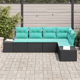 Sjedeća garnitura za vrt 5 kom. Crna poliratan 184 x 62 x 85 cm | Shoptok.si