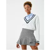 Koton Tweed Shorts Skirt With Mini Ruffles