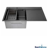 Sandonna Inox sudopera oceđivač HD7850R Crna sa dozerom za deterdžent i korpicom 78x50cm Cene