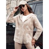 DStreet Women's alpaca jacket with hood FORTY light beige | ePonuda.com