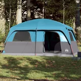 vidaXL Družinski šotor za 10 oseb moder vodoodporen