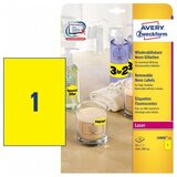Avery Zweckform Odstranljive neon rumene etikete 210 x 297 mm Cene
