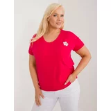 Fashion Hunters Red plus-size blouse with appliqué
