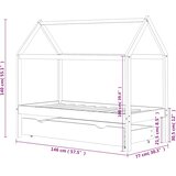  Okvir za dječji krevet s ladicom bijeli 70 x 140 cm od borovine | shoptok.hr
