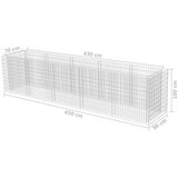  Gabionska sadilica od pocinčanog čelika 450 x 90 x 100 cm | shoptok.hr