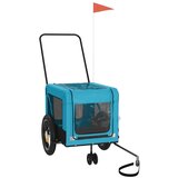 Prikolica za bicikl za ljubimce plavo-crna od tkanine i željeza | shoptok.hr