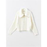 LC Waikiki Stand Collar Self-Patterned Long Sleeve Women's Knitwear Cardigan Cene