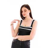 Dewberry Z2003 WOMEN'S CROOP BLOUSE-BLACK-WHITE | shoptok.hr