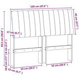 vidaXL Tapecirani uzglavlje Svijetlo siva 120 cm Čvrsto borovo drvo | shoptok.hr