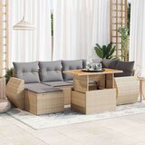 vidaXL 7-dijelni set vrtnih sofa od poliratana s jastucima bež | shoptok.hr