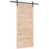  Klizna vrata Prirodna 80 x 208 cm Masivna borovina Smeđa 152.5 x 2.5 x 208 cm | Shoptok.si