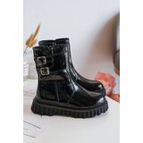 Boto Children's Glossy Boots with Buckles Black Chloraia | ePonuda.com