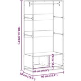 vidaXL Garderobna omara siva sonoma 90x50x180 cm inženirski les | Shoptok.si